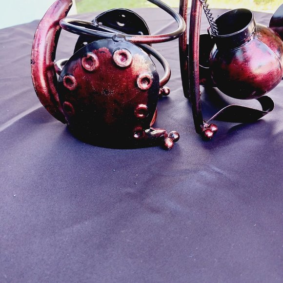 Wine Bottle Holder Dog - Metal Sculpture - Wine Rack Decor - Bloodhound/Beagle - Picture 9 of 11